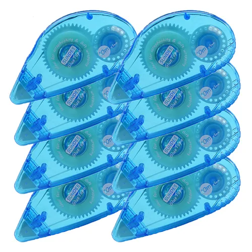 Miniatura 10 de Glue Runner - Rodillo de cinta adhesiva permanente de doble cara, 0.3 x 360 pulgadas, aplicador de rodillo adhesivo permanente, paquete de 12, rojo