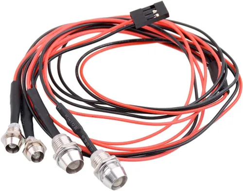 Miniatura 4 de luces Led para auto Rc camiones 4 LED Rc auto juego de luces Led camión Rc luces Led Rc juego de luces de camión Rc faros de auto, luz trasera