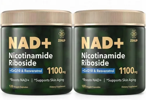 Miniatura 10 de NAD+ Suplemento 1100 mg ribósido liposomal de nicotinamida con resveratrol y quercetina Enfoque mental 120 cápsulas