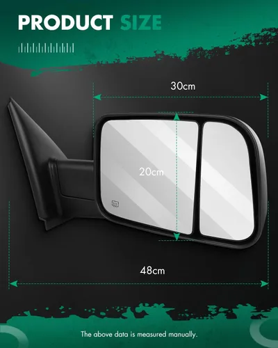 Miniatura 3 de SCITOO Compatible con espejos de remolque 2002-2008 para Dodge para Ram 1500 2003-2009 para Dodge para Ram 2500 3500 Pickup Power Heated Passenger
