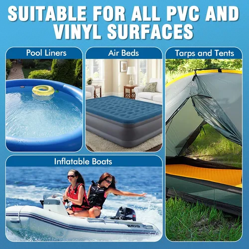 Miniatura 6 de Cemento de vinilo con cepillo, pegamento de vinilo para inflables, cemento de PVC de alta resistencia para revestimientos de piscinas, lonas
