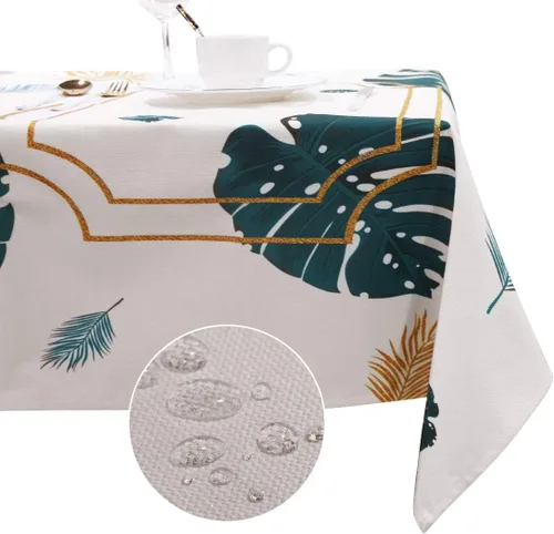 Miniatura 39 de BALCONY & FALCON Mantel Rectangular Estilo Jacquard Resistente al Agua Cubierta de Mesa para Comedor Cocina Café Fiestas y Uso al Aire Libre