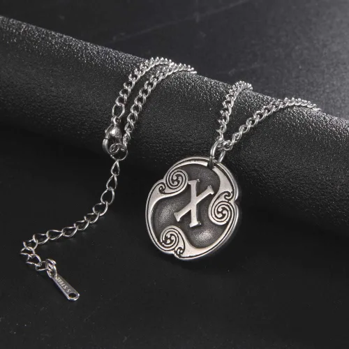 Miniatura 6 de TEAMER Collar con colgante de amuleto de acero inoxidable de 24 runas de los vikingos nórdicos, joyería con símbolo de la suerte y la bendición
