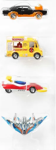 Miniatura 2 de Hot Wheels Marvel - Paquete de 4 coches de juguete, camiones y furgonetas de primera calidad inspirados en personajes populares de cómics en escala