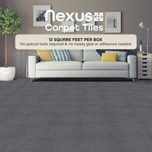 Miniatura 4 de Tapete autoadhesivo para enmoquetado Nexus de 12 x 12 pulgadas, color borgoña, de Achim Home Furnishings, NXCRPTSM12 Humo