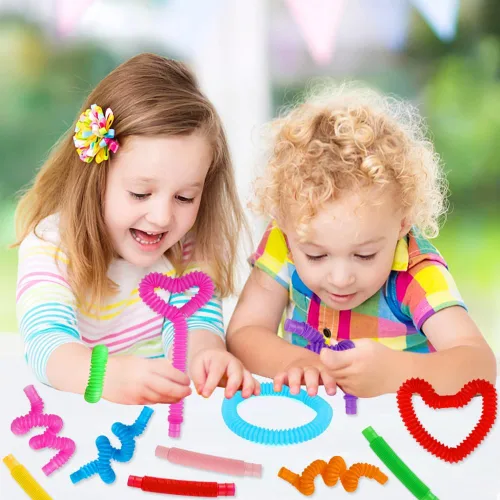 Miniatura 2 de Paquete de 52 Tubos Pop, Juguetes Sensoriales Recuerdos de Fiesta Para Niños de 8-12 4-8 Juguetes Fidget Para Ansiedad Rellenos de Bolsas