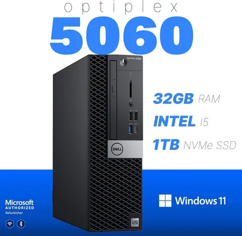 Miniatura 2 de Dell Estación de trabajo 5060 PC, Intel i5-8500, edición/diseño Nvidia Quadro P620, 32 GB de RAM, 1 TB NVMe M.2, Windows 11 Pro, WiFi, teclado