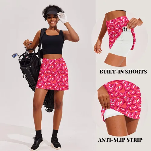 Miniatura 5 de Ekouaer Falda pantalón de golf de 16 pulgadas para mujer con bolsillos interiores de silicona, falda de tenis atlética de secado rápido