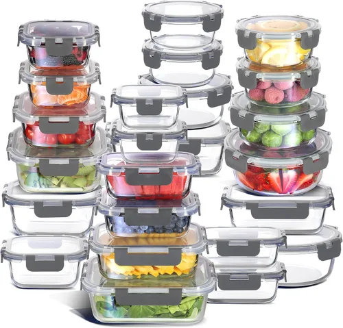 Miniatura 14 de Nestlé 24 piezas (12 contenedores herméticos aptos para congelador, 12 tapas), contenedores de almacenamiento para despensa y cocina, contenedores