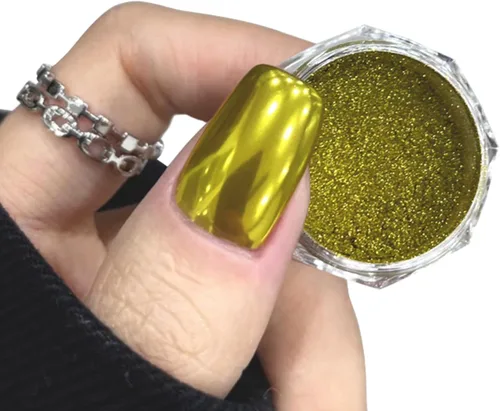 Miniatura 14 de Polvo de uñas cromado azul turquesa esmaltado efecto espejo metálico holográfico brillo polvo manicura arte pigmento accesorios para uñas de gel