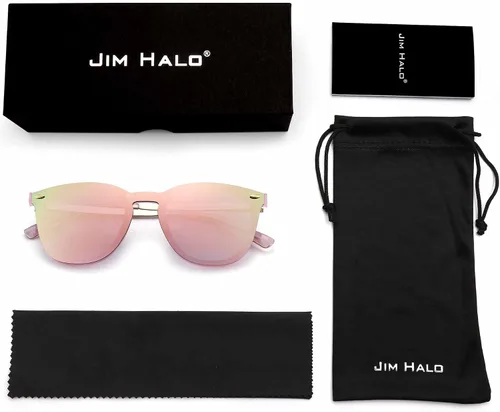 Miniatura 6 de Rimless Wayfarer Anteojos de sol en una sola pieza lente espejo reflectante, anteojos para hombres mujeres