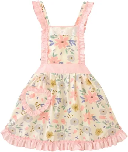 Miniatura 15 de CRB Fashion Delantal para mujeres para cocinar y hornear Delantales de chef de cocina para damas, mujer, con bolsillo Floral rosa