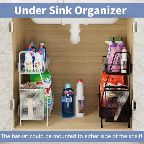Miniatura 7 de EKNITEY Organizador de encimera de baño con estante de 3 niveles - Estante de especias de 3 niveles de metal, organizador de maquillaje, pequeña