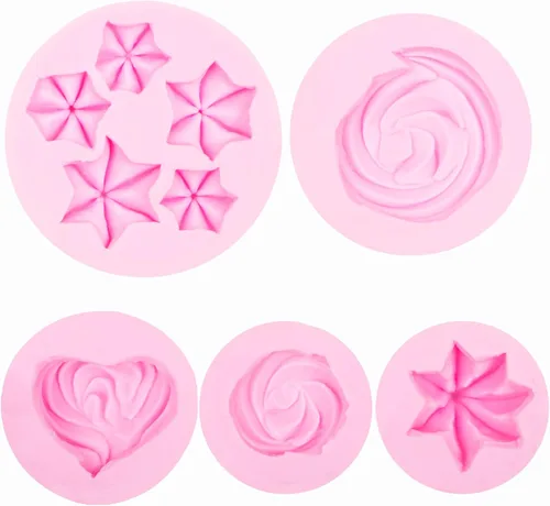 Miniatura 9 de Moldes de silicona para cupcakes en forma de crema, forma de corazón y estrella, para decoración de tartas para cumpleaños, fiesta temática, postre