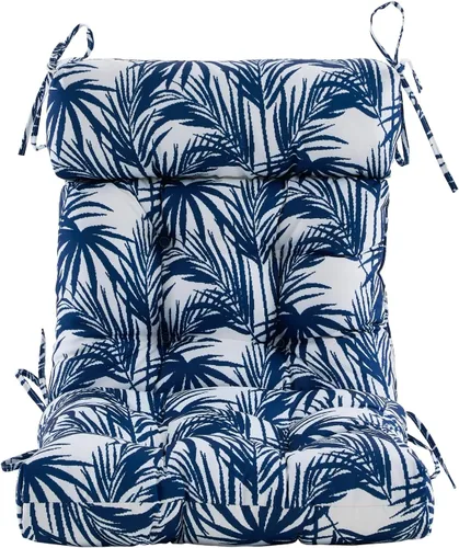 Miniatura 3 de ARTPLAN Adirondack - Cojín para silla de exteriores, cojín de mimbre grueso con respaldo alto y lazos para muebles de patio, 44 x 21 x 4 pulgadas, 1