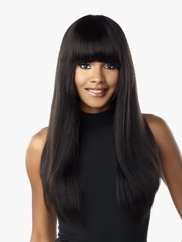 Miniatura 3 de Sensationnel 100% cabello humano imperio clip en flequillo - CHINA BANG (color: 1 negro azabache)