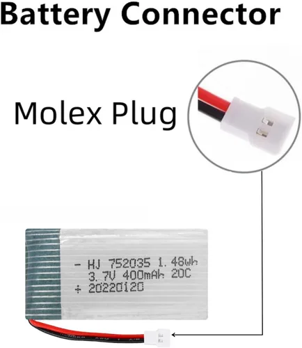 Miniatura 3 de 3.7V 400mAh RC Drone Baterías para SYMA Q11 H99W H31 H6C H98 TR-C385 TR-P51 TR-F22 Modelo de avión AT-96 Holystone Quadcopters con cable de cargador