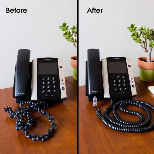 Miniatura 3 de Power Gear Desenredador de cable telefónico, rotación de 360 grados sin enredos, enchufe al teléfono fijo, para uso en el hogar u oficina, todas