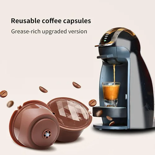 Miniatura 3 de Cápsulas de café reutilizables, paquete de 6 cápsulas de café rellenables coloridas recargables, compatibles con Dolce Gusto