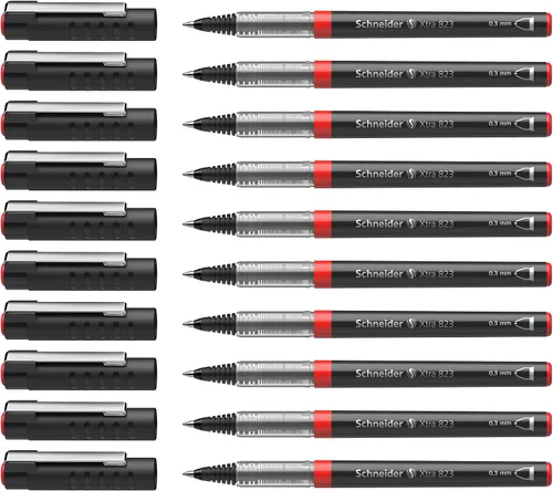 Miniatura 6 de Schneider XTRA 823 - Bolígrafo de tinta con punta cónica de acero inoxidable (0.012 in, 10 unidades), color negro