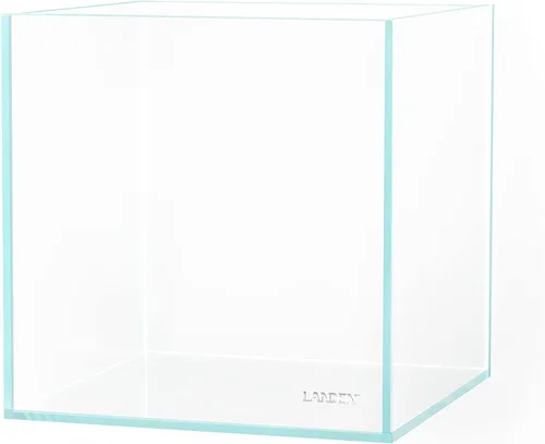 Miniatura 14 de LANDEN 25C 3.7 Galones Cubo Tanque de Acuario Sin Montura de Hierro Bajo, W9.84×D9.84×H9.84 pulg(25x25x25cm) 5mm de Grosor con Almohadilla