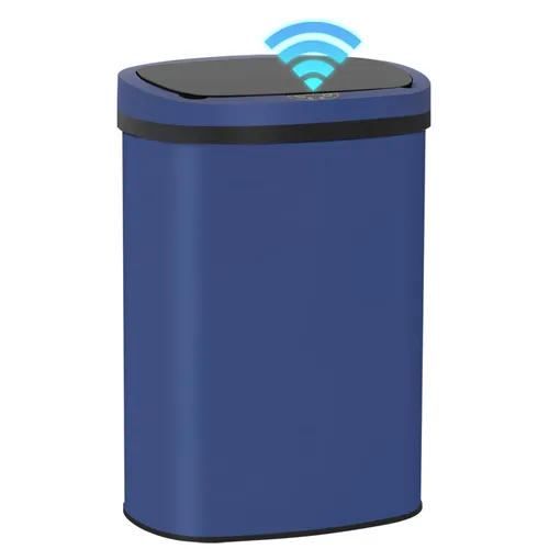 Miniatura 11 de Bote de basura automático de acero inoxidable de 13.2 galones con sistema de control de olores, sensor de movimiento semicircular sin tacto de 50