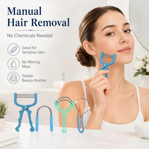 Miniatura 2 de Removedor de vello primaveral – Paquete de 4 depiladoras de resorte de acero inoxidable – Removedor de vello facial para mujeres, cara de barbilla