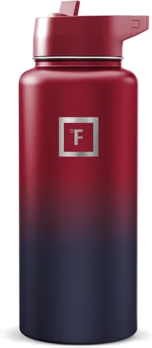Miniatura 20 de IRON °FLASK Frasco de hidratación para acampar y senderismo con pajilla, botella de agua deportiva de acero inoxidable con aislamiento de boca