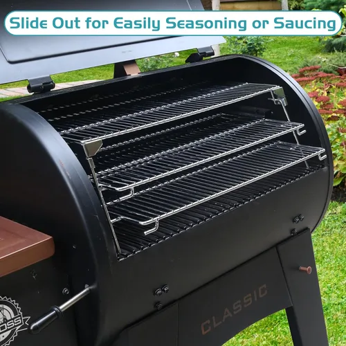 Miniatura 6 de Rejillas para carne deshidratada para Traeger Smoker Pro 575 22 34 Rejilla de enfriamiento y calentamiento para barril de 21" de profundidad de Pit