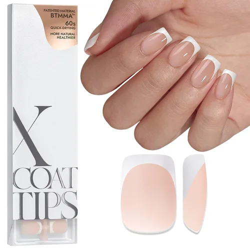Miniatura 33 de BTArtboxnails XCOATTIPS - Uñas a presión, puntas cortas de almendra con gel de uñas, dúo protector francés, lámpara de uñas, gel suave todo en uno