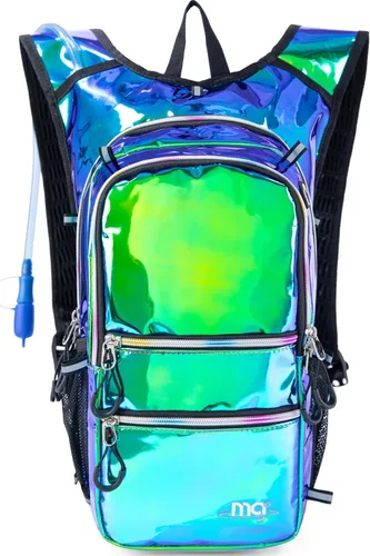 Miniatura 10 de Mochila de hidratación con luces frías, bolsa de agua de 2 L, bolsa ligera para correr, senderismo, bicicleta, escalada, festival de música esencial