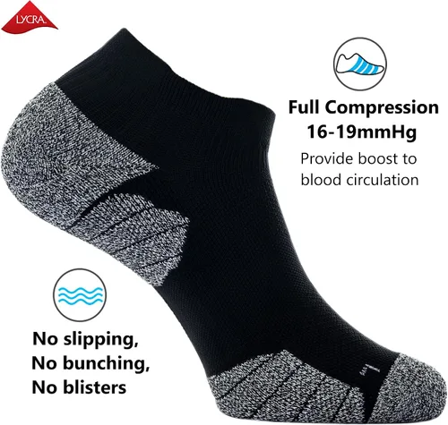 Miniatura 3 de CWVLC - Calcetines tobilleros deportivos de compresión acolchados unisex