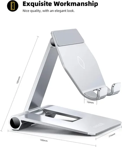 Miniatura 5 de Soporte Lamicall ajustable para teléfono, para escritorio Plateado (sliver)