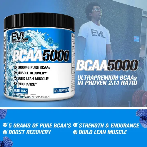 Miniatura 7 de Evlution BCAAs - Polvo de aminoácidos BCAA - Suplemento en polvo BCAA para recuperación después del entrenamiento, bebida de recuperación y energía