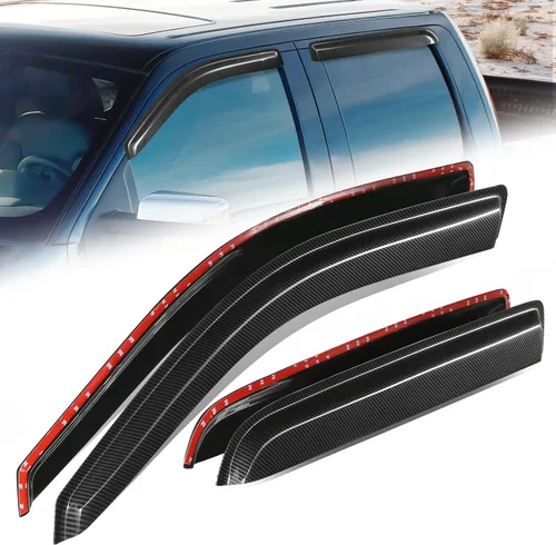 Miniatura 33 de Auto Dynasty 4 piezas viseras de ventana con patrón de fibra de carbono compatibles con Chrysler PT Cruiser 2001-2010, deflectores de ventana