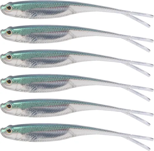 Miniatura 13 de Dr.Fish Señuelos de plástico suave, cebos de cola de horquilla suaves, cebos de natación suaves Jerk Shad de 3 a 4-3/4 pulgadas, cebos de pesca