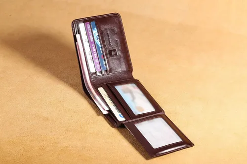 Miniatura 5 de MANBANG - Cartera de piel de vacuno con capacidad extra para hombre
