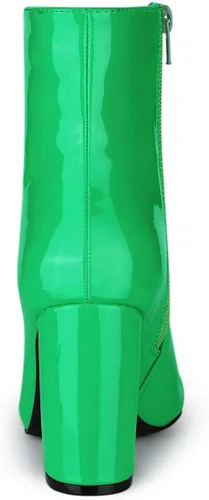 Miniatura 3 de Allegra K Botines con cremallera y tacón grueso para mujer
