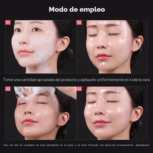 Miniatura 6 de TOSOWOONG Mascarilla de colágeno hidrolizado, mascarilla facial despegable para elasticidad, hidratación, brillo, piel de vidrio, hidratante facial
