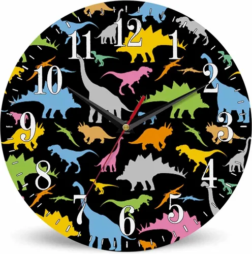 Miniatura 10 de Mxocom Reloj de pared con diseño de oso con texto en inglés "The Brown Bear Welcomes and Waves a Paw de 10 pulgadas, silencioso, sin tictac