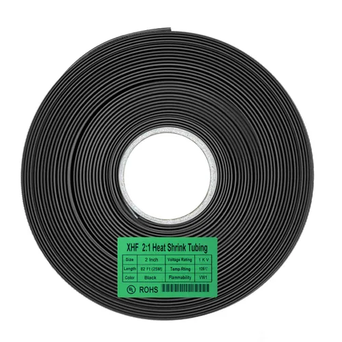 Miniatura 12 de XHF Rollo de tubo termorretráctil de 20 pies y 1-1/4 pulgadas con certificación UL 2:1, tubo retráctil industrial eléctrico para aislamiento