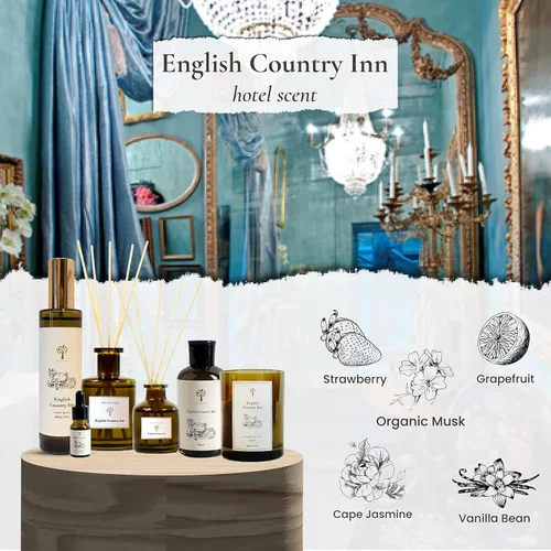 Miniatura 2 de PRISTINE English Country Inn Linen & Room Spray Ambientador, hecho con aceites esenciales, fragancia en aerosol para ambientes con fresa y vainilla
