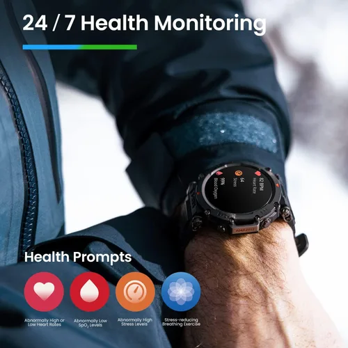 Miniatura 11 de Amazfit T-Rex - Reloj ultra inteligente de 1.77 pulgadas para hombre, batería de 20 días, apnea de 98.4 ft, GPS de doble banda, resistente al barro