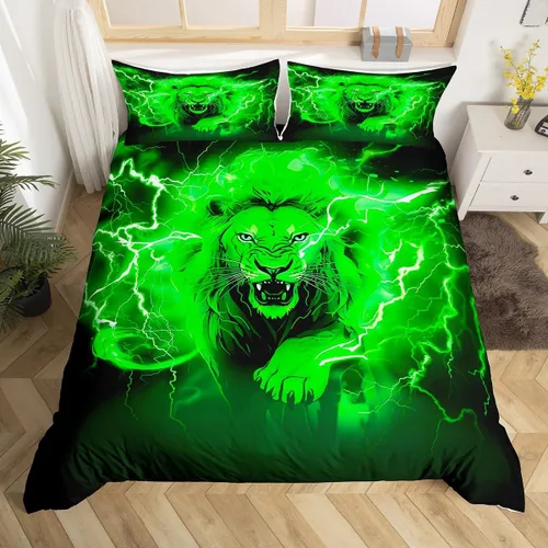 Miniatura 10 de Manfei Juego de funda de edredón occidental, tamaño individual, juego de ropa de cama de caballo de vaquero de 2 piezas, funda de edredón de cactus