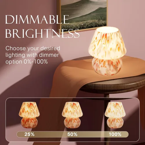 Miniatura 3 de Dawnwake Lámpara de Mesa con Forma de Hongo para Dormitorio, Pequeñas Lámparas de Escritorio de Mesita de Noche para Sala de Estar, Decoración