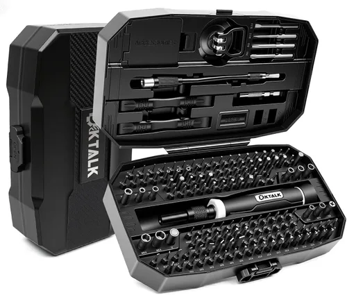 Juego de destornilladores de precisión 152 en 1, kit de reparación electrónica con puntas magnéticas CR-V, kit de herramientas de reparación de Negro