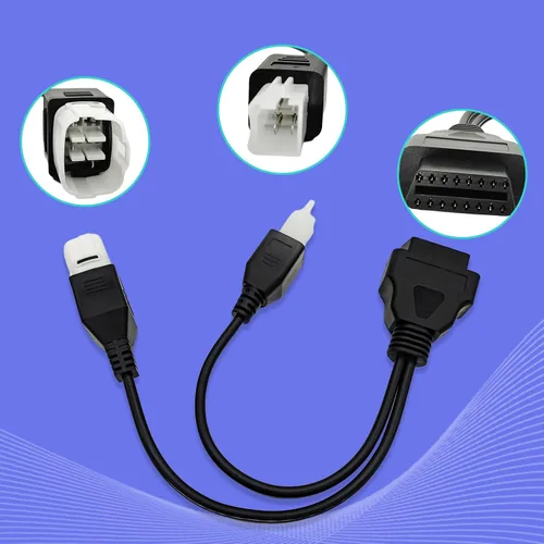Miniatura 2 de Cable adaptador OBD2 2 en 1, 4 pines 6 pines enchufe OBD cable adaptador de diagnóstico, apto para Suzuki para GSX-R125 for1000R para GSX-S1000F