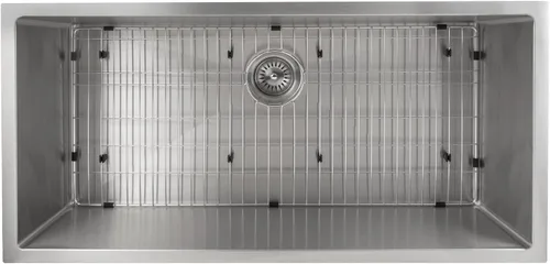 Miniatura 3 de ZLINE - Fregadero de cocina Meribel de acero inoxidable con rejilla inferior de 33 pulgadas (SRS-33)