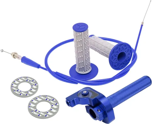 Miniatura 11 de Agarre del acelerador para motocicleta de 7/8 pulgadas, 0.866 in, torcida rápida de aluminio CNC con cable de acelerador y agarre para manillar Rojo
