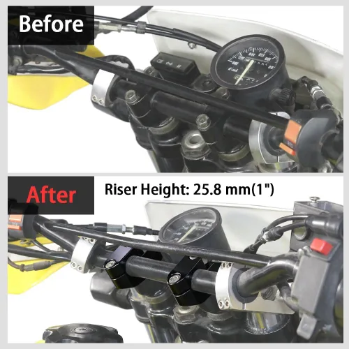Miniatura 4 de Xitomer Elevadores de manillar de motocicleta de 0.866 in 7/8 pulgadas con abrazaderas, ATV Dirt Bike Motocross, apto para Grom MSX125/CRF250L, Negro